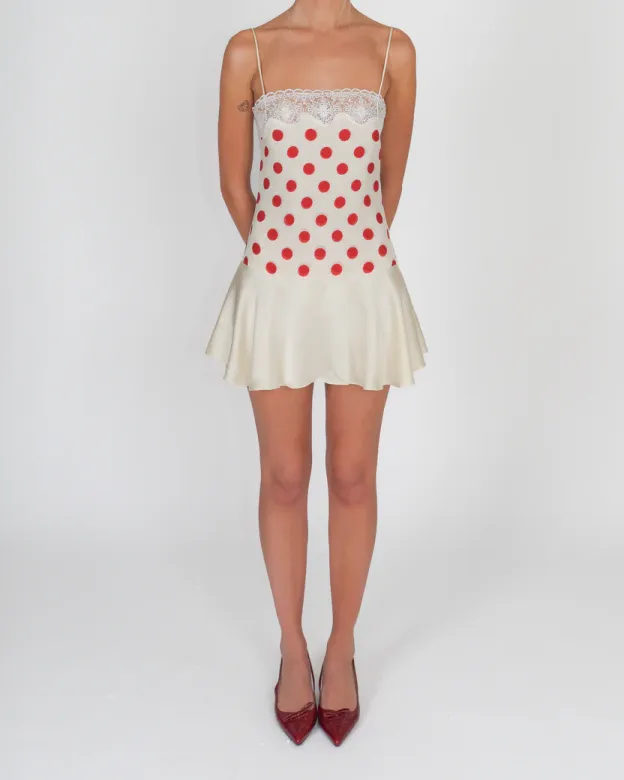 Lace-Trimmed Cherry Delight Dress