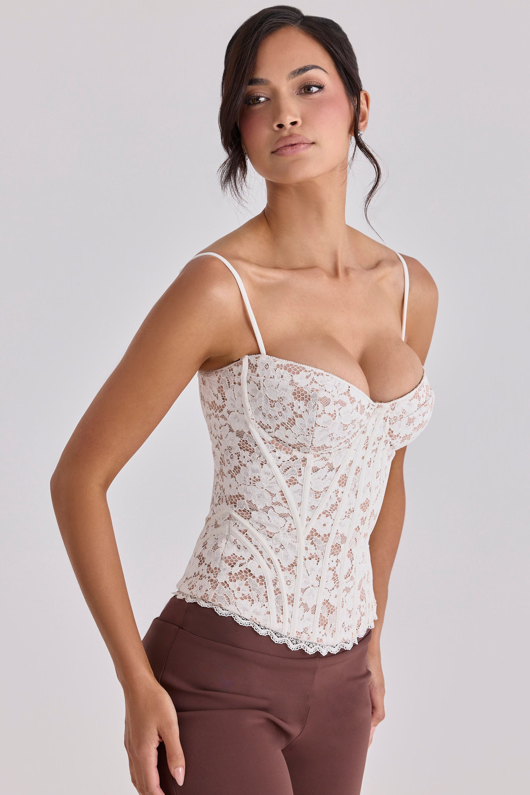 Ivory Whisper Lace Corset Top