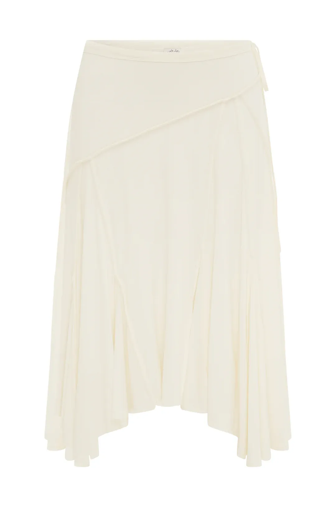Ivory Halo Asymmetrical Midi Skirt