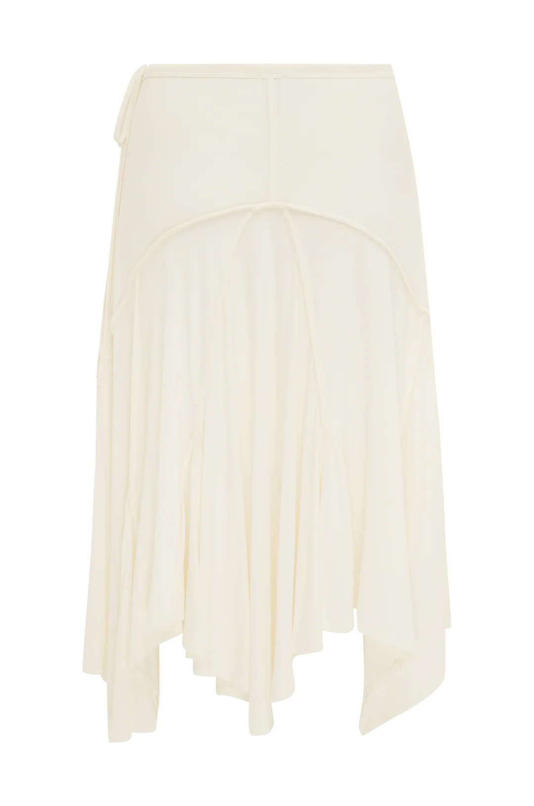 Ivory Halo Asymmetrical Midi Skirt