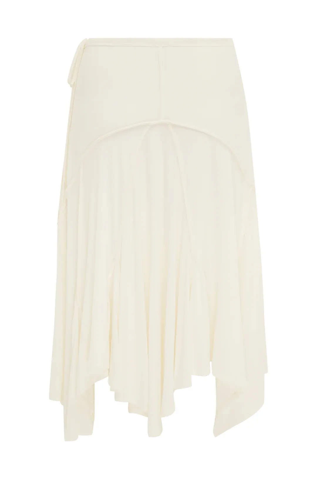 Ivory Halo Asymmetrical Midi Skirt