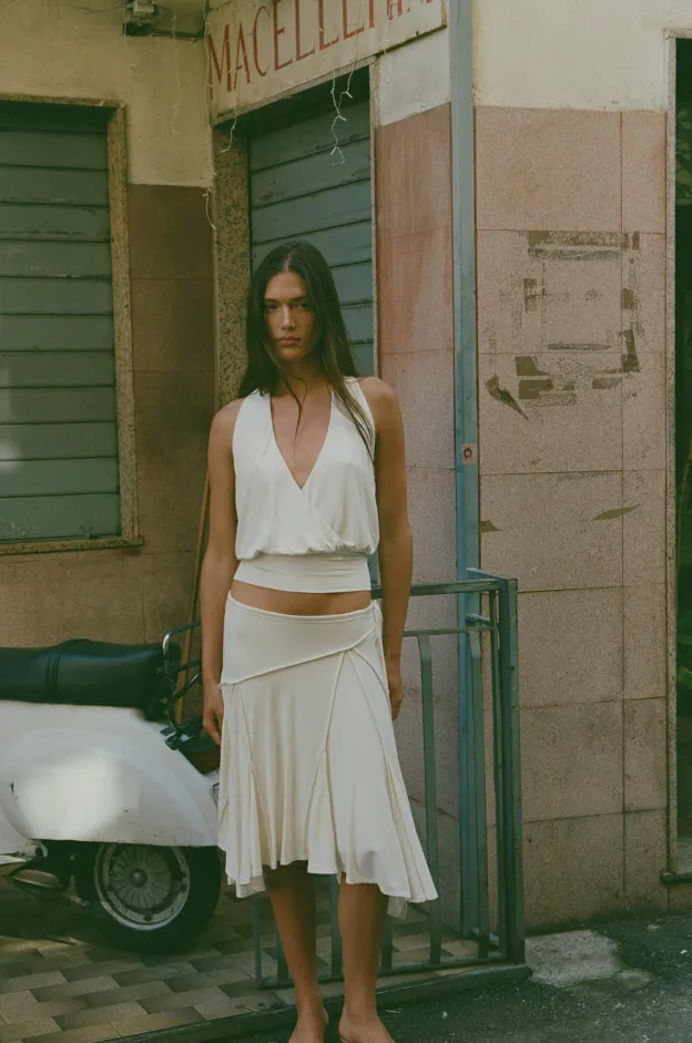 Ivory Halo Halter Corset Top