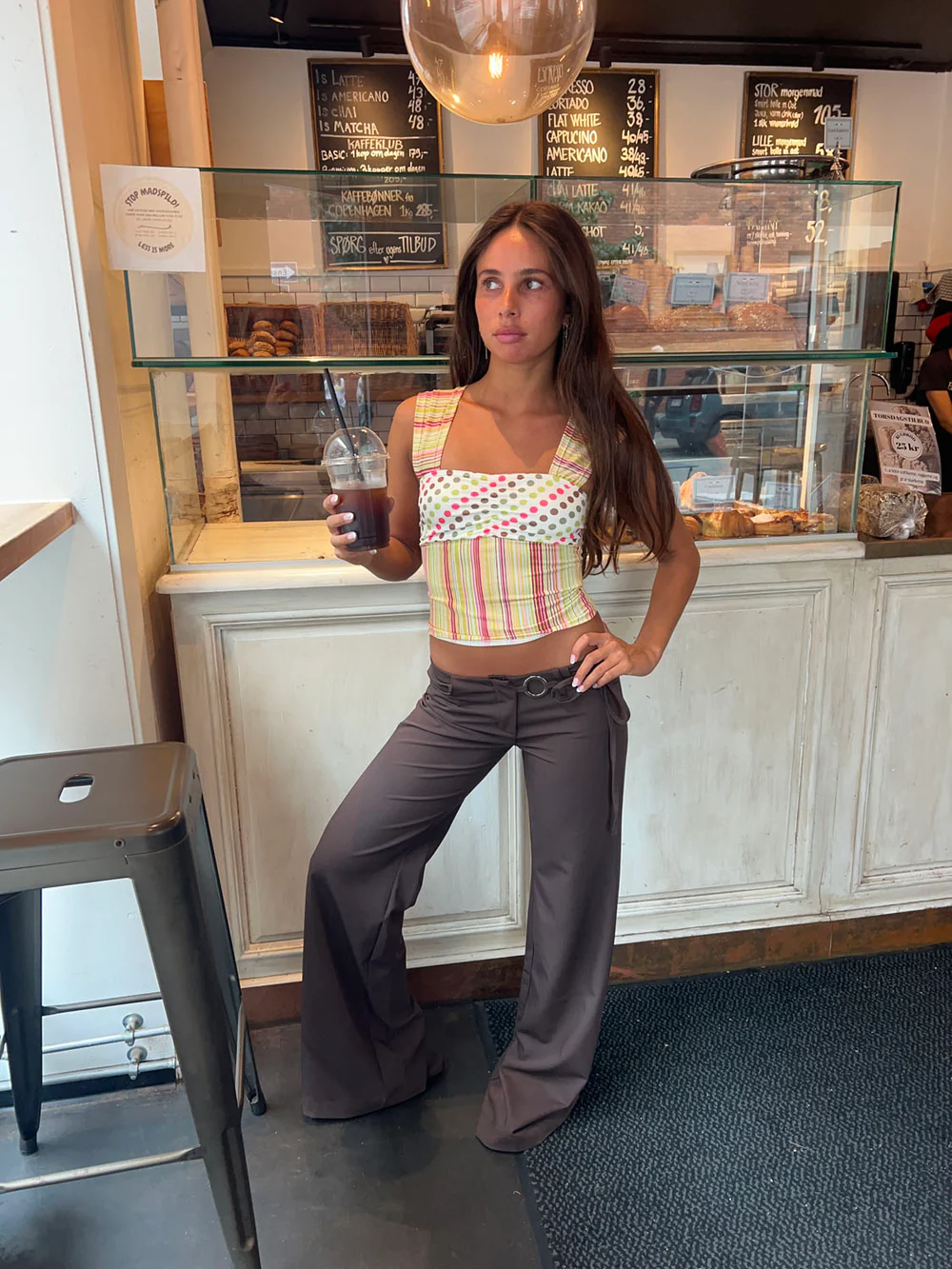 Soft Mocha Low-Rise Wide Pants