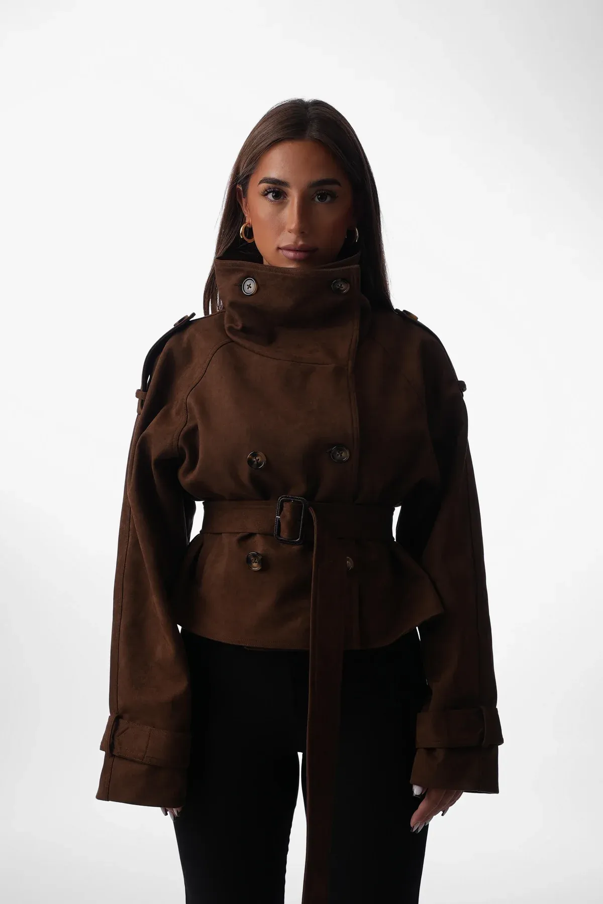 Cocoa Dusk Double-Breasted Jacket