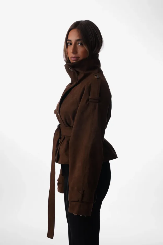 Cocoa Dusk Double-Breasted Jacket