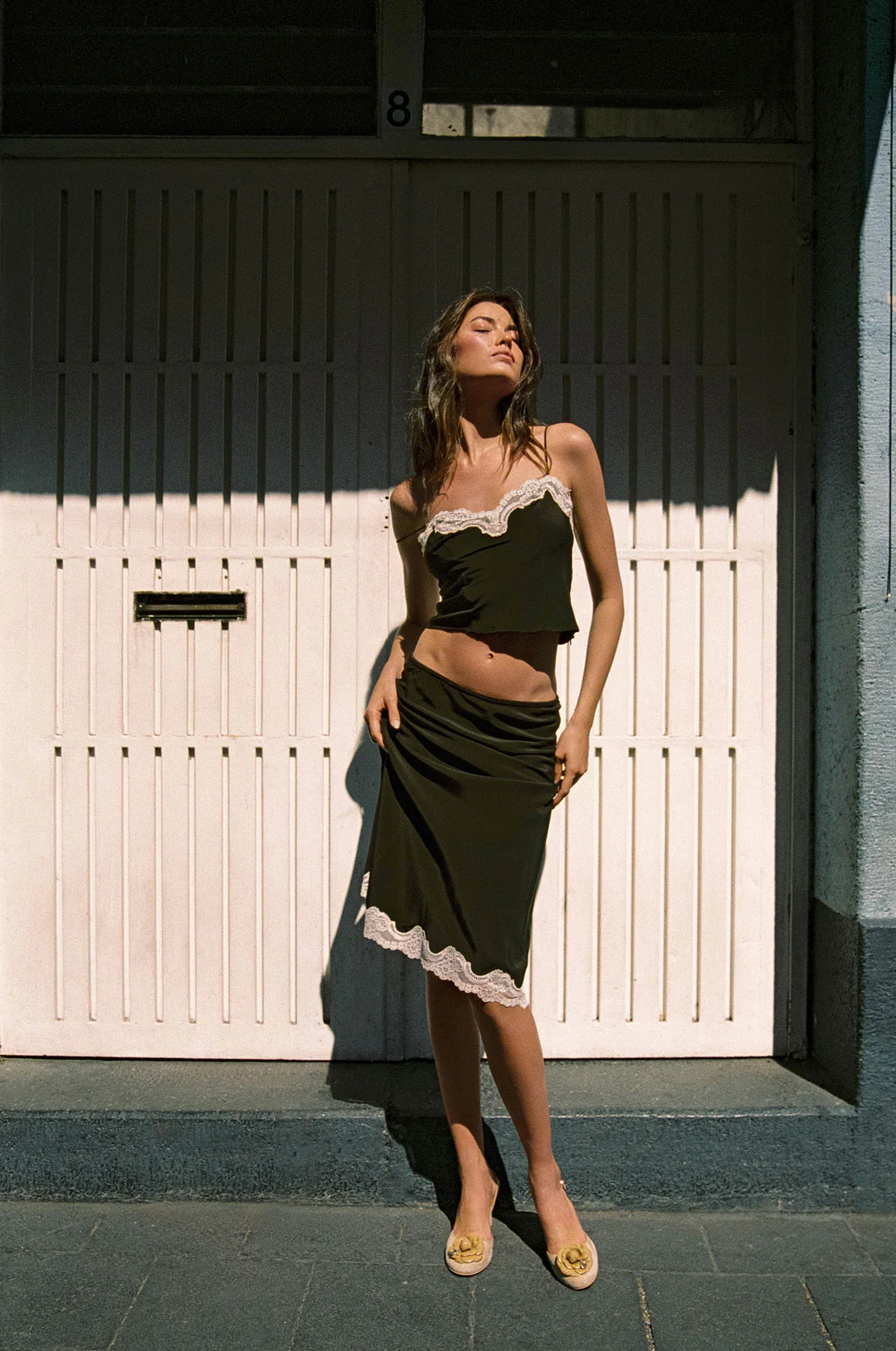 Cocoa Lace Whisper Crop Top