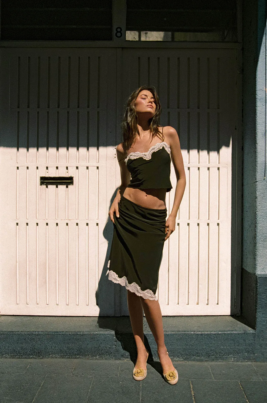 Cocoa Lace Whisper Crop Top