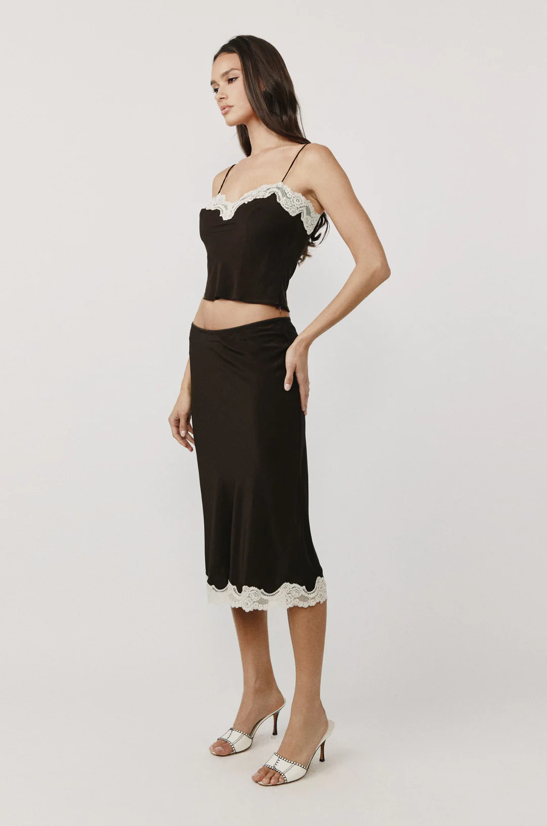 Cocoa Lace Whisper Crop Top