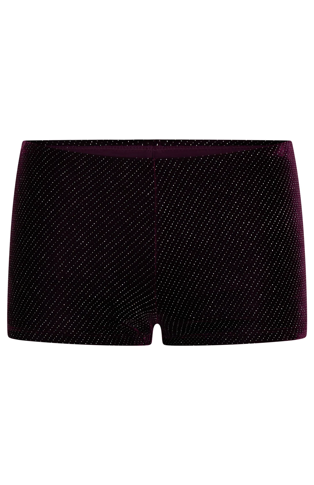 Burgundy Stardust Mini Shorts