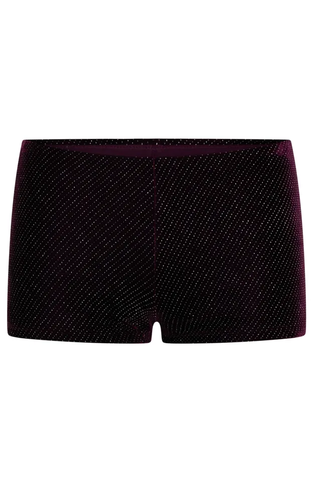 Burgundy Stardust Mini Shorts