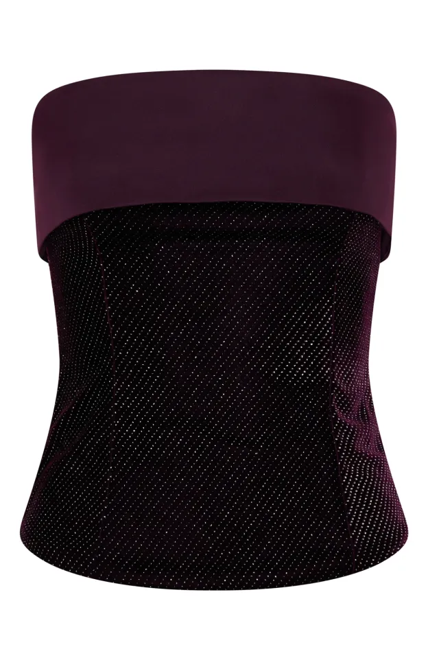 Burgundy Stardust Corset Top