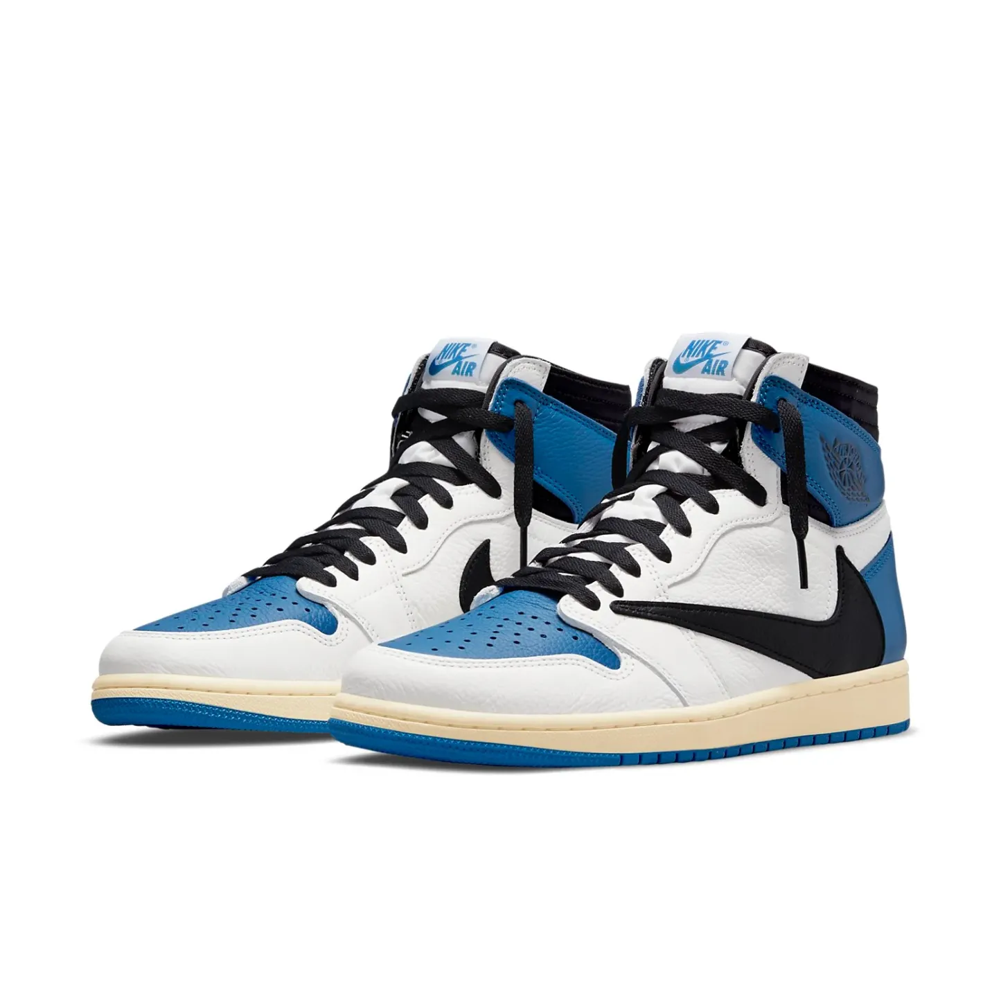 Air Jordan 1 Retro High x Fragment Design x Travis Scott 'Sail Black Military Blue'