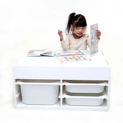 Multifunctional Children's Play Table - with Swivel Top and Storage Boxes