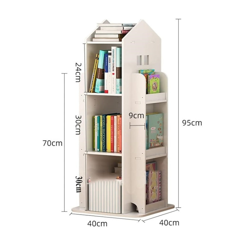 360° Swivel 3-Shelf Bookcase - Multi-Level Storage, Stylish Modern Design for Home Study Corner
