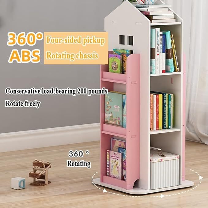 360° Swivel 3-Shelf Bookcase - Multi-Level Storage, Stylish Modern Design for Home Study Corner
