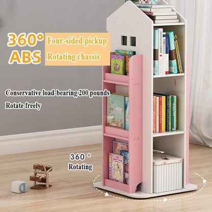 360° Swivel 3-Shelf Bookcase - Multi-Level Storage, Stylish Modern Design for Home Study Corner