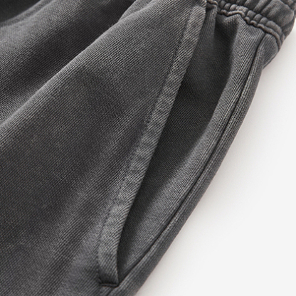 Washed Distressed Vintage Style Breathable Sports Shorts