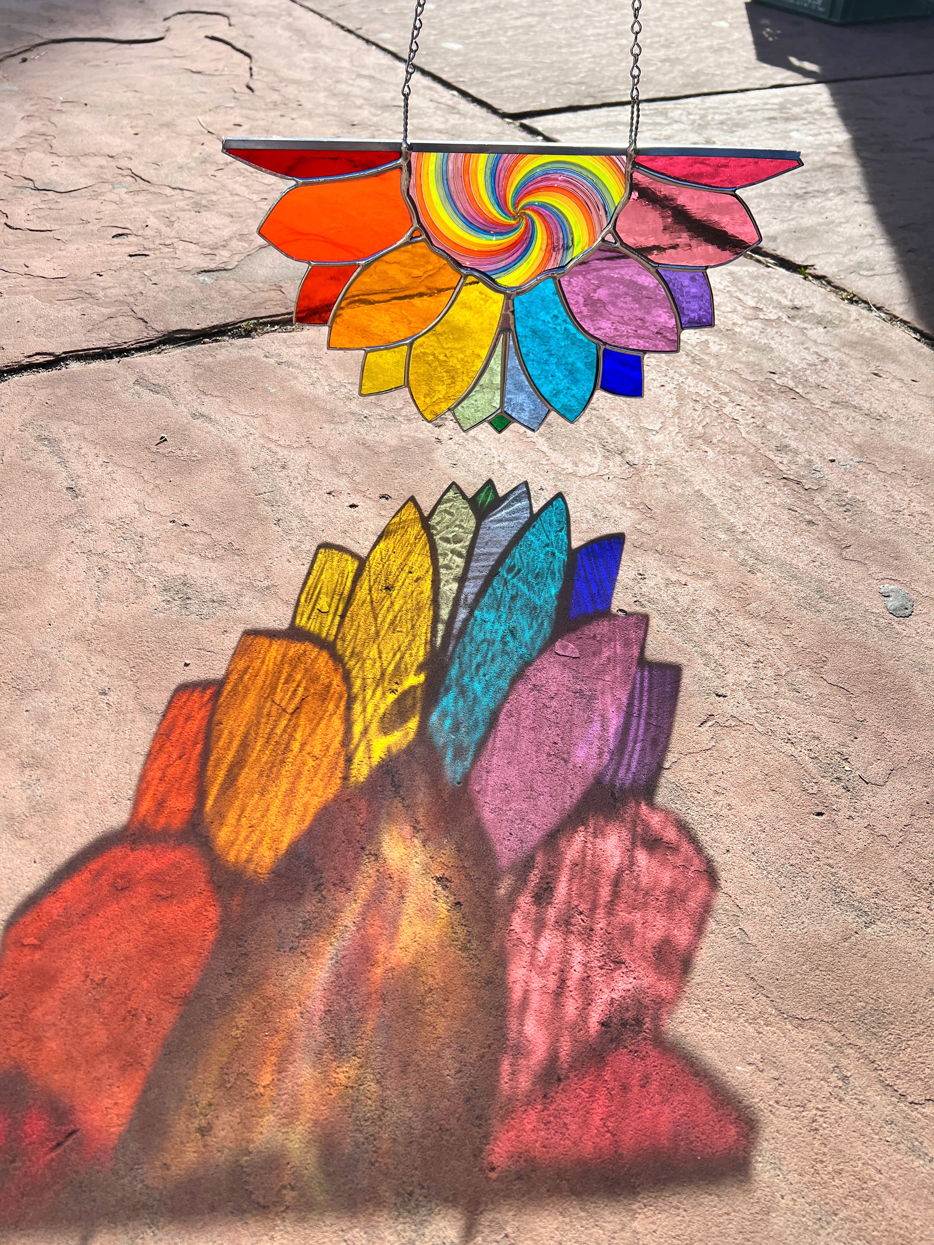 Large Rainbow Iridescent Antique Sunflower