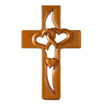 Bgcopper Intertwined Hearts Wooden Cross - Best Saint Valentine's day Gift