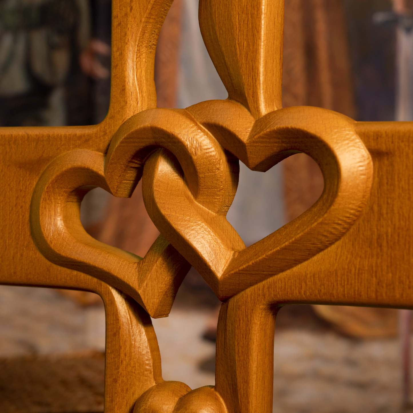 Bgcopper Intertwined Hearts Wooden Cross - Best Saint Valentine's day Gift