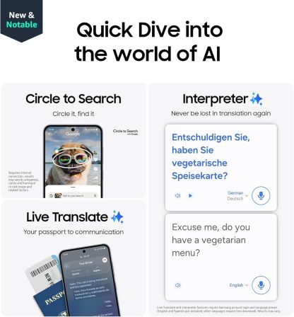 Samthtsung  Galthtaxy S24 FE AI Phone, Unlocked Android Smartphone, High-Res 50MP Camera, Long Battery Life, Brighter Display Screen