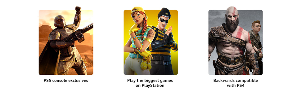 Exclusivités PS5, jouez aux plus grands jeux sur PlayStation, rétrocompatible avec la PS4.