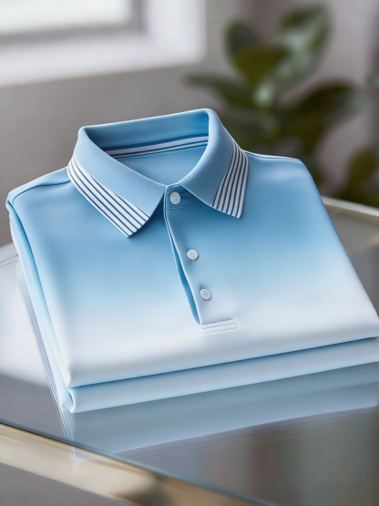 Men's Business Casual Button Short Sleeve Polo Shirt