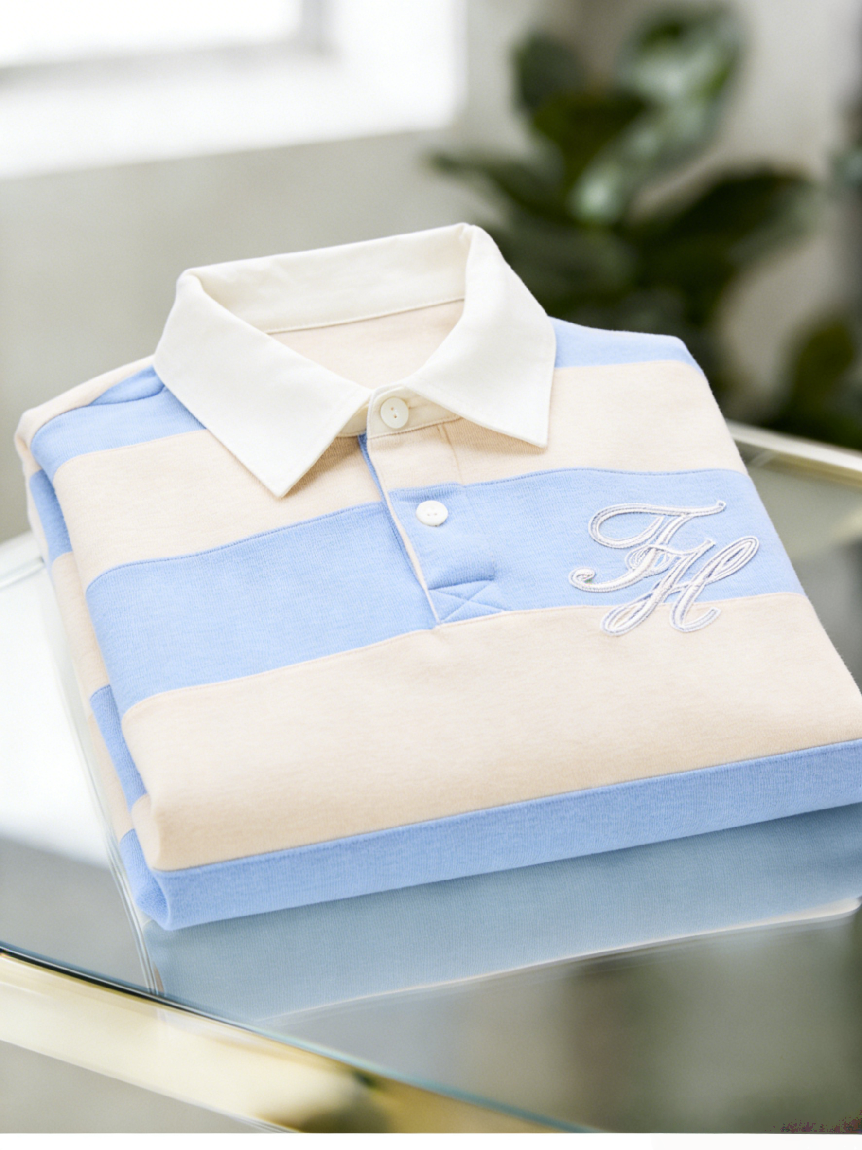 Men's Business Casual Button Short Sleeve Polo Shirt