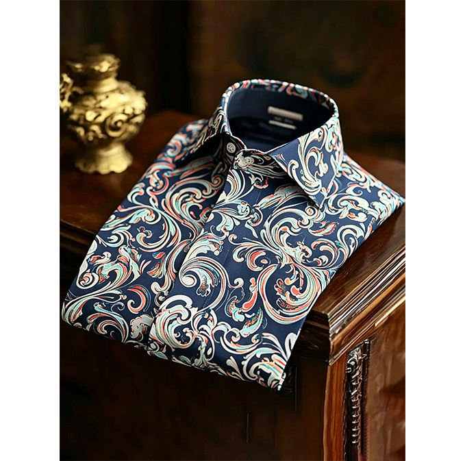 Paisley Pattern Casual Button Up Shirt