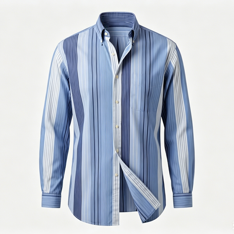 Stripe Button Down Business Casual Shirts