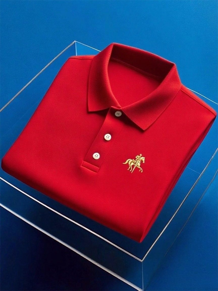 Men's Business Casual Button Short Sleeve Polo Shirt