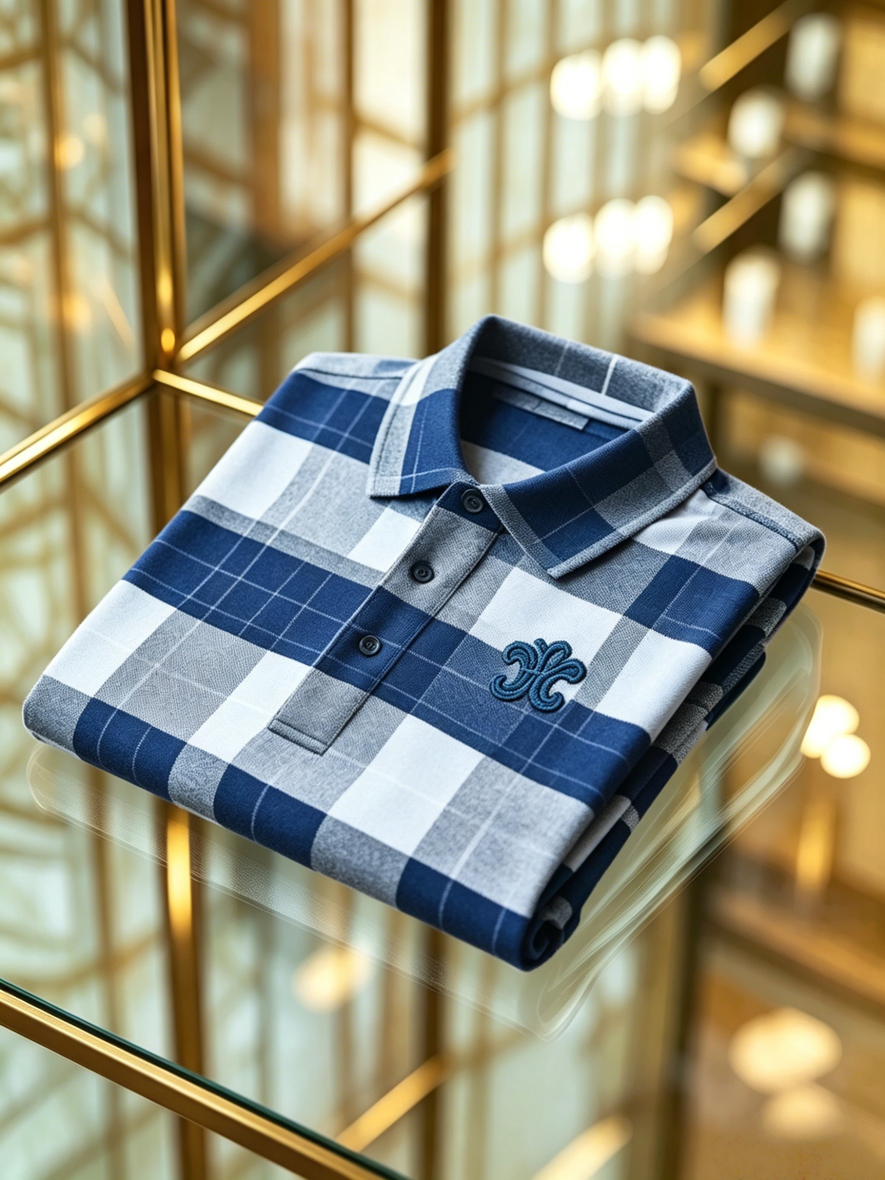 Men's Classic Business Logo Button Short Sleeve Polo Shirt