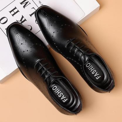 Men's Versatile Set Of Toe Carved Business Casual Leather Shoes