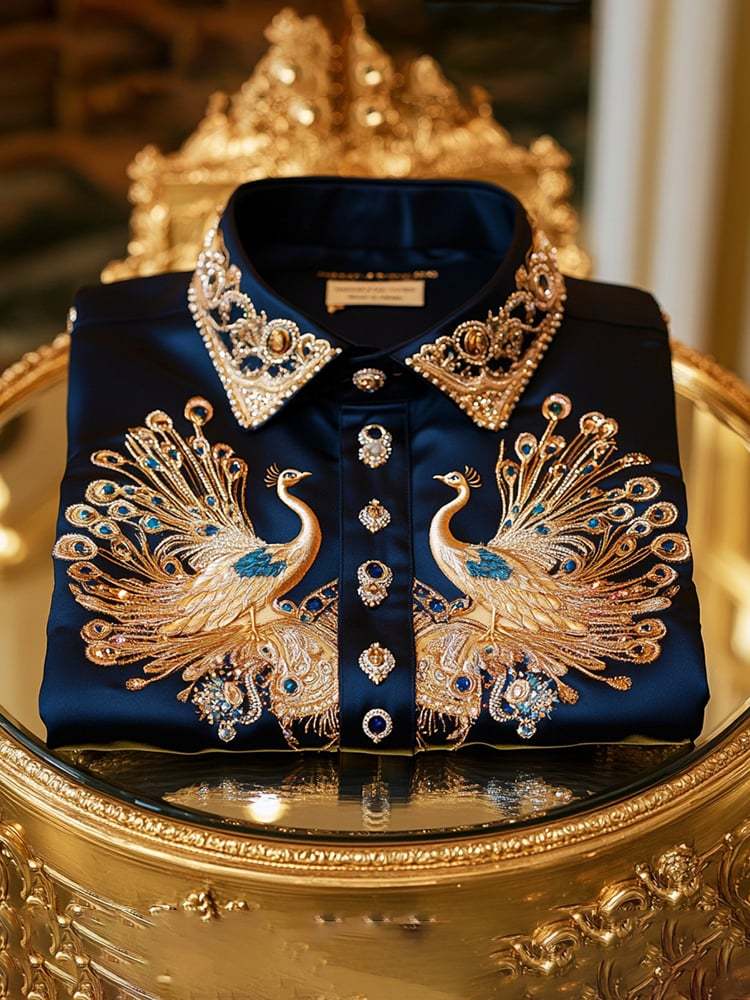 Men's Satin Luxe Long Sleeve Button Down Shirt