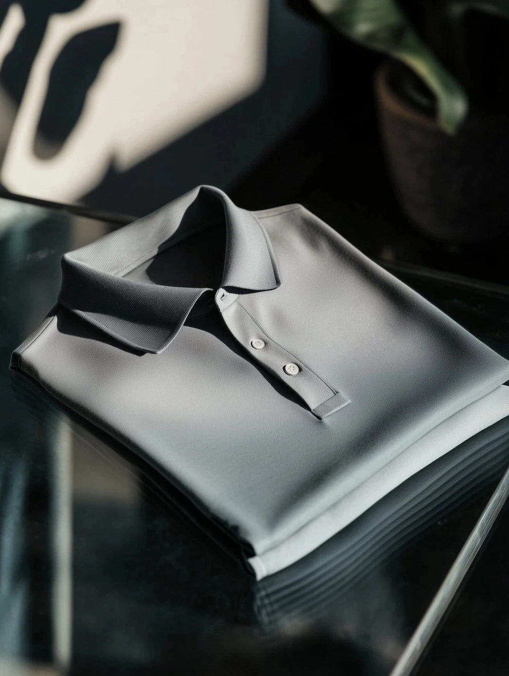 Men's Classic Business Logo Button Short Sleeve Polo Shirt