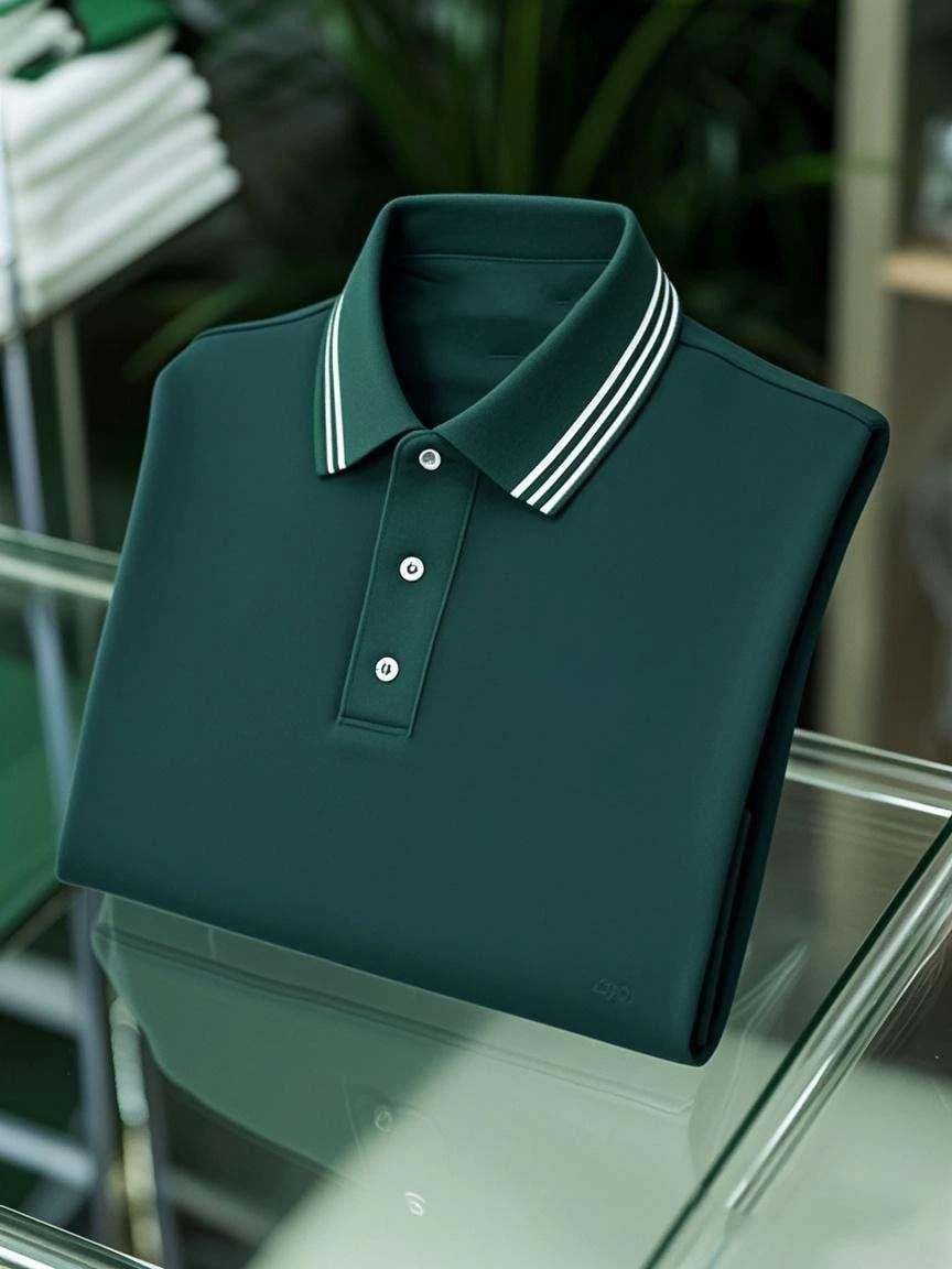 Men's Business Casual Button Short Sleeve Polo Shirt