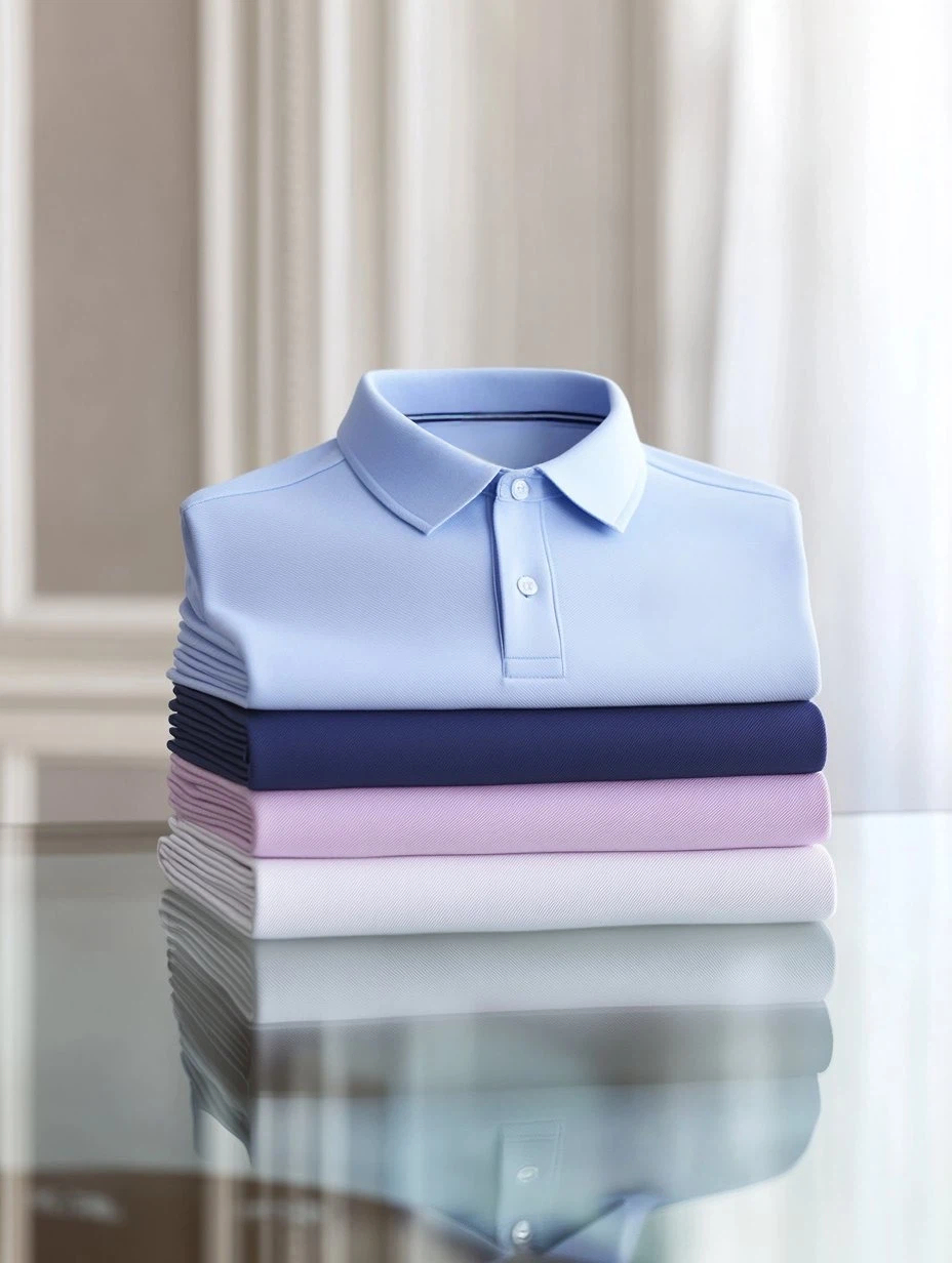 Men's Business Casual Button Short Sleeve Polo Shirt