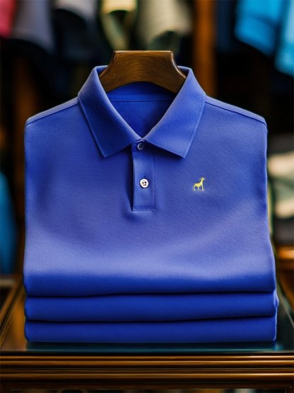 Men's Couple Business Casual Button Short Sleeve Polo Shirt