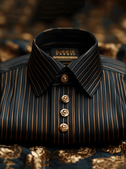 Men's Elegant Romantic Striped Long Sleeve Shirt