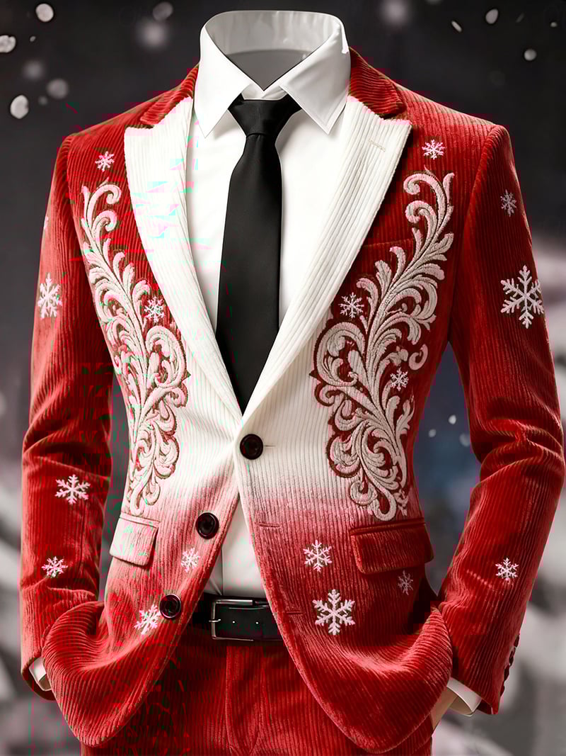 Men's Business Casual Corduroy Suit Jacket