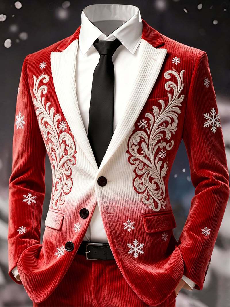 Men's Business Casual Corduroy Suit Jacket