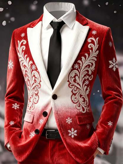 Men's Business Casual Corduroy Suit Jacket