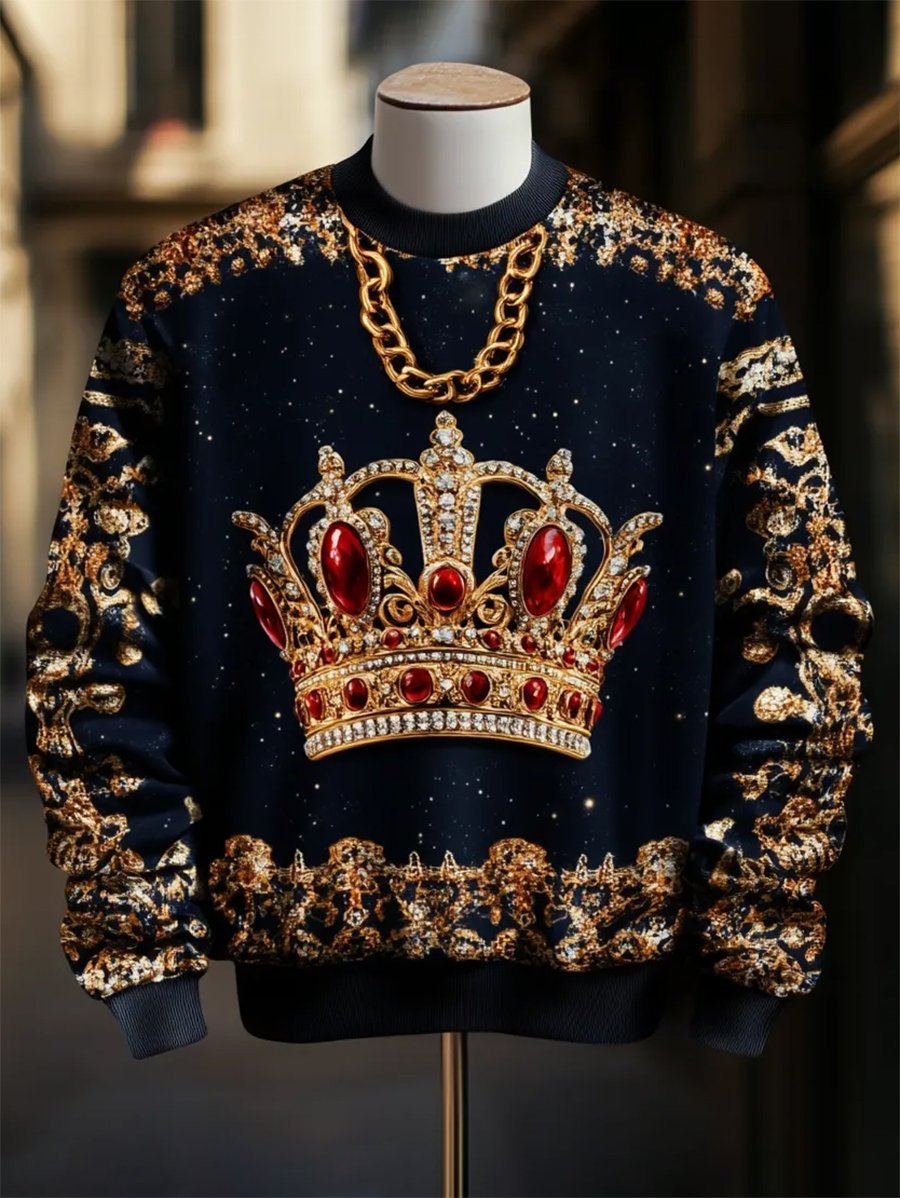 Men's Vintage Luxury Pullover Sweatshirt