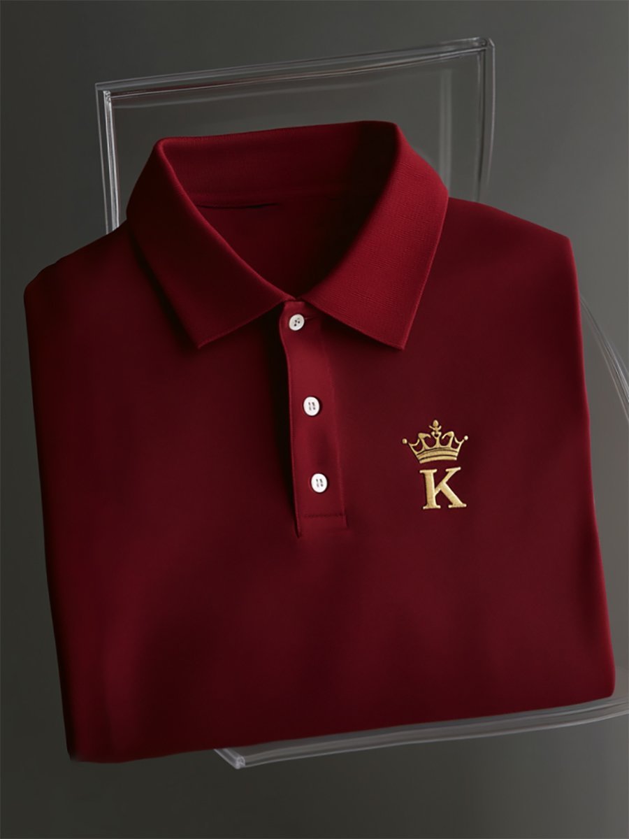 Men's Business Casual Button Short Sleeve Polo Shirt