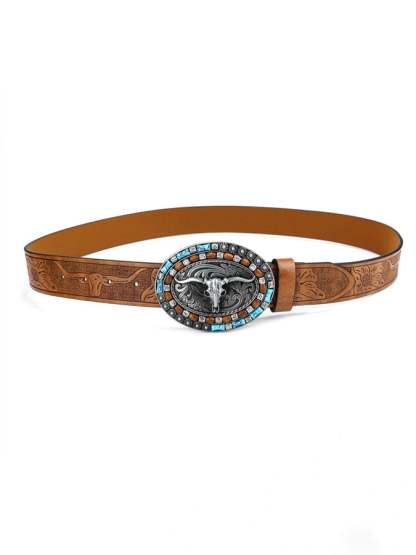 Western Denim Personalized Rivet Belt