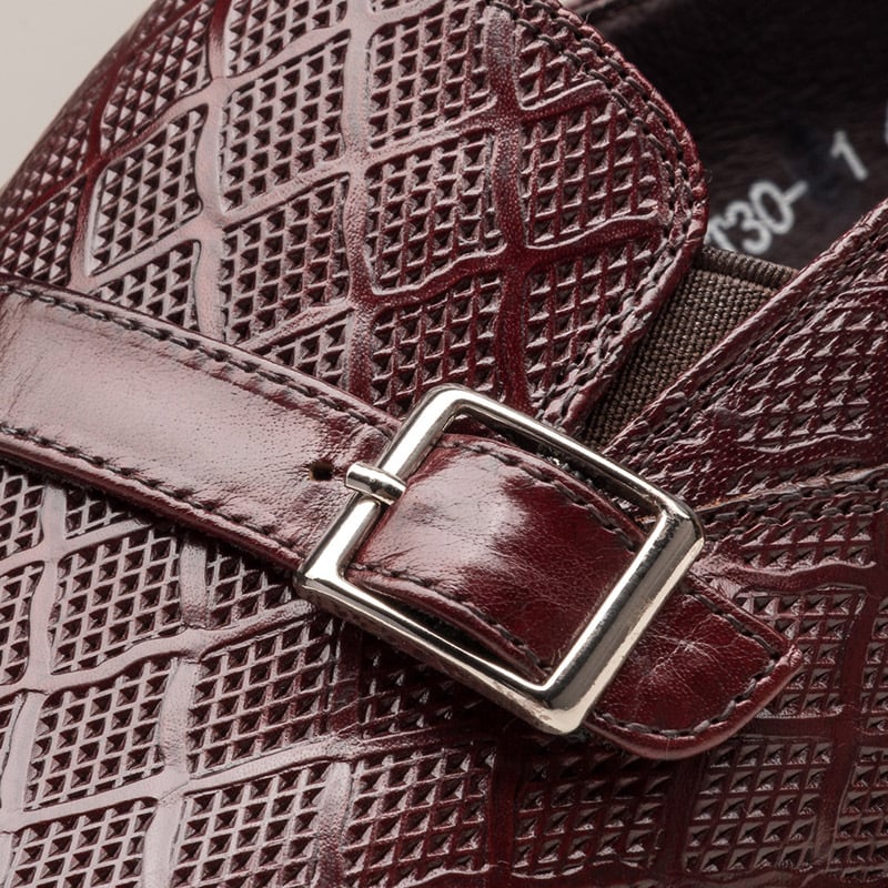 Fashion Carved Buckle Design Business Men'S Leather Shoes