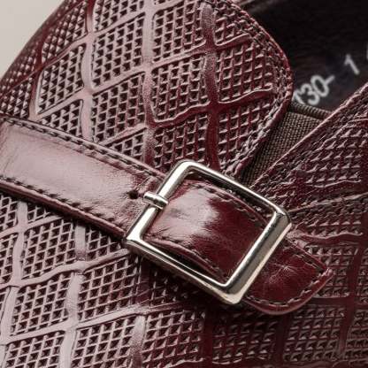 Fashion Carved Buckle Design Business Men'S Leather Shoes