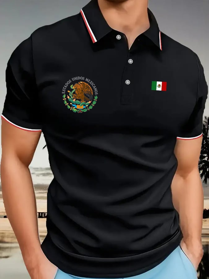 Men's Vintage Mexican Independence Day Simple Polo Shirt