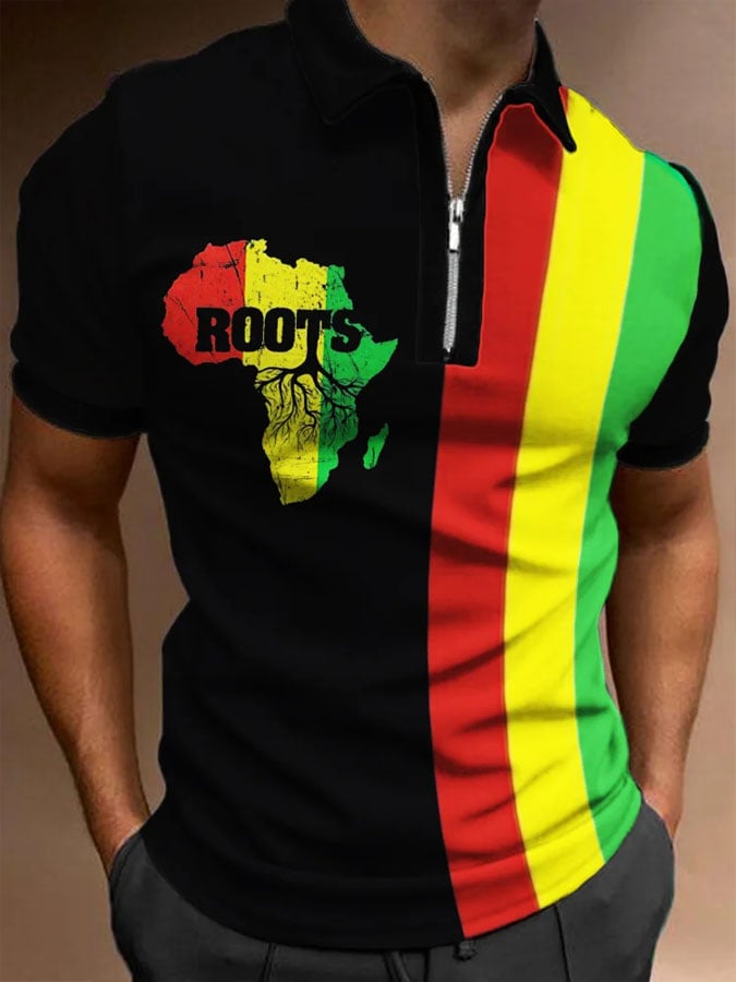 Men's Juneteenth printed polo shirt