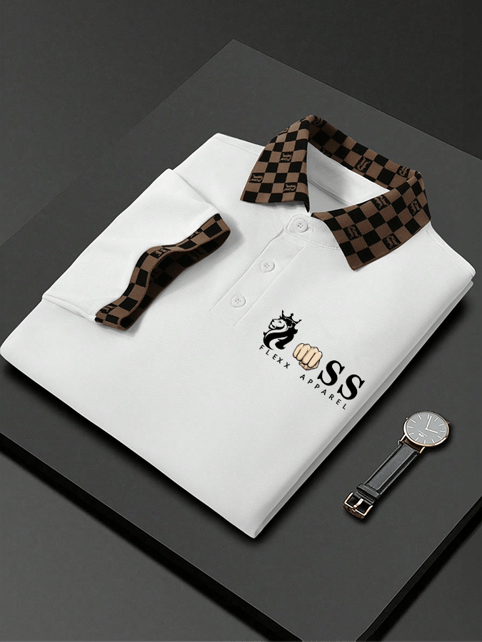 Men's Letter Printed Casual Polo Shirt